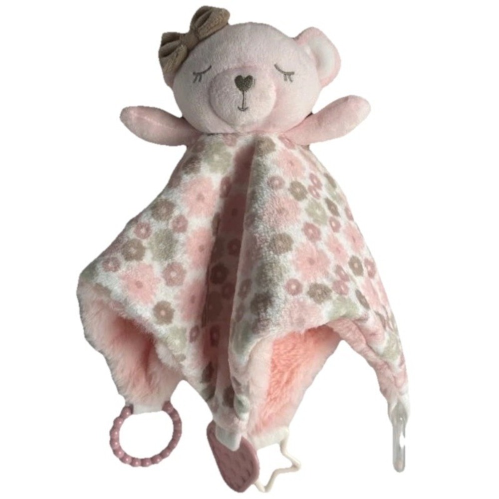 NWT Dreamgro Pink Baby Bear Lovey Plush Infant Girl Security Blanket Comfort Toy